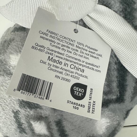 NWT Holiday Home Winter Holiday Oeko-Tex Microplush Fairisle Grey Throw Blanket - Picture 4 of 4